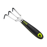 Maxbell Garden Hand Rake Stainless Steel Handheld Gardening Tool for Yard Beach Lawn 3 Tine