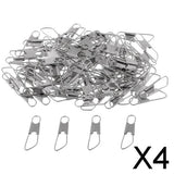 Maxbell 4x100Pcs Fishing Interlock Snap Safety Snap Fishing Swivels Snap 1.4x0.5cm