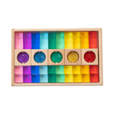 Maxbell Building Blocks Set for Kids Acrylic Cubes Stacking Game for Girls Kids Boys 35pcs