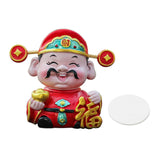 Maxbell Resin Cai Shen Statue 2024 Chinese New Year Decor for Bedroom Bookshelf Fu