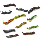 Maxbell Set of 12pcs Mixed Plastic Vivid Twisty Worm Model Colorful Funny Pretend Trick Toys