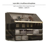 Maxbell Acrylic Cosmetic Organizer with Drawers, Large Capacity Makeup Storage Box, Dustproof Vanity Organizer for Skincare & Lipsticks, Multitier Desktop Storage, Elegant Design for Bedroom, Bathroom, Dressing Table Light Luxury Black