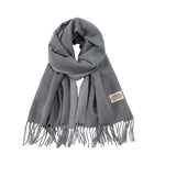 Maxbell Pashmina Shawl Wrap Fashionable Long Winter Scarf for Bedroom Office Wedding Dark Grey