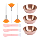 Face Mask Mixing Bowl Set Facial Mask Applicator Brush Kit for Salon SPA Mud Rose Gold