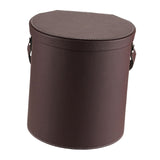 Maxbell PU Leather Car Trash Can 1.5 L Container Comfortable Grip Handle Garbage Can Brown