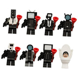 Maxbell 8x Skibidi Toilet Toy DIY Toilet Action Figure for Decoration Desk Halloween