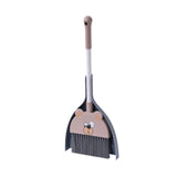 Maxbell Mini Broom with Dustpan for Kids Role Playing Little Housekeeping Helper Set Cartoon Bear