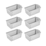 Maxbell 6 Pieces Desktop Storage Baskets Makeup Organizer Trays for Bedroom Washroom White