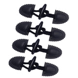 Maxbell 4x Coat Toggle Buttons Portable Coat Fastener for Knitwear Cloak Woolen Coat Black