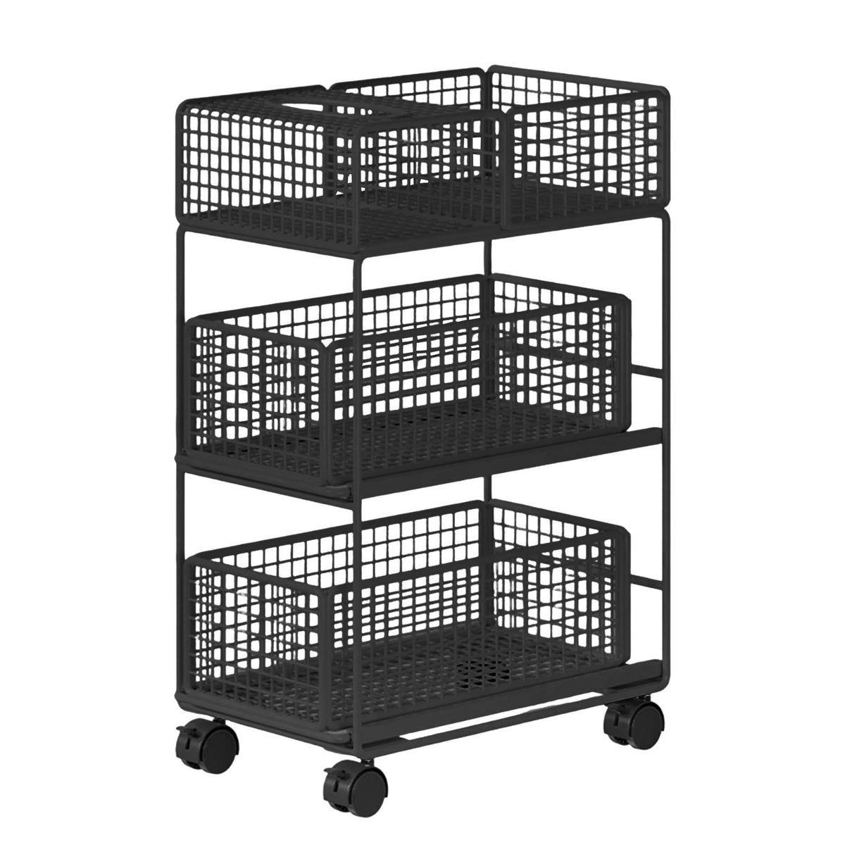 Maxbell Rolling Storage Organizer File Folder Mobile Shelf for Bathroom Bedroom Home M with Tissue Box