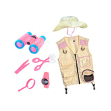 Maxbell Outdoor Exploration Set Cargo Vest and Hat and Accessories for Children Kids Pink