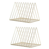 Maxbell 2x Metal Desk Book Holder Modern Minimalist Bookshelf for Home Office Gold
