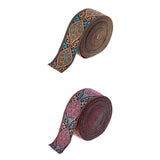 Maxbell 2 Pieces 5 Meters Jacquard Trim Sew Ribbon Fabric Ribbons for Sewing