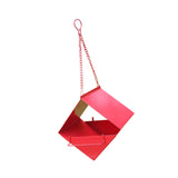 Maxbell Outdoor Hanging Bird Feeder for Cardinals Finch Rainproof Square Shaped Red
