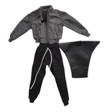 Maxbell 1:12 Figure Clothes Jacket Pants Set Suit for 6'' Male Figures Body BJD Doll Gray
