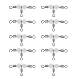 Maxbell 20pcs 3 Way Swivel Luminous Rolling Barrel T shape Swivel Connector 3cm 2cm