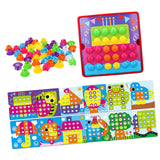 Maxbell Mosaic Pegboard Educational Toys with Pegs for 2 3 4 Year Olds Kids Toddlers Style B