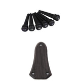 Maxbell 6pcs Black PP Bridge Pins For Acoustic Guitar+1pcs Rosewood Truss Rod Cover