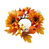 Maxbell Candle Ring Artificial Wreath Harvest Wreath for Party Thanksgiving Tabletop