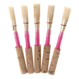 Maxbell Pack of 5 Oboe Reeds Reed Pink Strength Medium w/ Plastic Case for Oboe