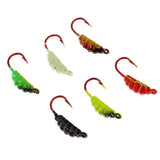 Maxbell 6 Pieces Winter Mini Ice Fishing Lures Lead Jig Head Ice Fishing Hooks 22mm/1.4g - Aladdin Shoppers