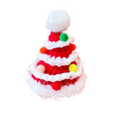 Maxbell Christmas Dog Hat Cosplay Holiday Decoration Dog Cap for Daily Costume Party M red  ball
