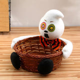 Maxbell Rattan Storage Container Halloween Candy Basket Party Decor Organizer White Ghost - Aladdin Shoppers