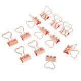 Maxbell 22 Pieces Metal Foldback Binder Clips School Office Paper Clips Rose gold