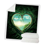 Maxbell Soft Warm Fleece Throw Blanket for Couch Sofa 50 x 60'' Love Heart