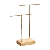 Maxbell Earring Display Stand Jewelry Display Stand for Selling Tabletop T Bar Stand 2 Laywer Wood