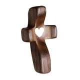 Maxbell Maxbell Cross Statue Gift Wood Sculpture for Hallway Housewarming Table Centerpieces Black White Heart