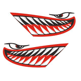 Maxbell 2 Pieces Vinyl Shark Teeth Mouth Decals Stickers for Kayak Canoe Boat Red - Aladdin Shoppers