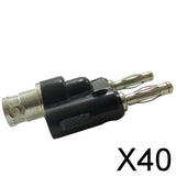 40xBNC Adapter Female Jack Dual Banana Binding Male Connector