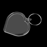 Maxbell 10Pcs Heart Blank Insert Photo Picture Frame Split Ring Clear Keychain 5x5cm