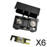 Maxbell 6xAutomotive Car Mini ANS Fuse Holder Fusebox Block Dustproof Cover 80A