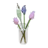 Maxbell Glass Flowers Figurine with Vase Bouquet Gift for Girlfriend Mom Anniversary Lavender