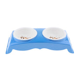 Maxbell Maxbell Raised Pet Animals Feeder Double Ceramic Bowls for Dog & Cat