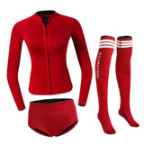 Maxbell Womens Wetsuit Diving Suit Thermal Stockings Front Zipper for Swimming S Size Red