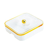 Maxbell Divided Serving Tray Household Snack Display Platter for Nuts Fruits Wedding White