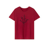 Maxbell Maxbell Women's T Shirt Summer Souvenir Crewneck Shirt for Backpacking Walking Work S Red