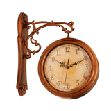 Maxbell Double Sided Wall Clock Art Antique Wall Decor for Station Farmhouse Outdoor