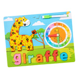 Maxbell Montessori Toy Preschool Alphabet Animal Puzzle for Boys Girls Children Gift giraffe