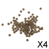 Maxbell 4x100x Snowflake Flower Spacer Beads Charms Jewelry DIY Crafts 4mm bronze