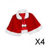 Maxbell 4xRed Velvet Cape Dress up Christmas Costume Cloak for Carnival Xmas Supplies Adult