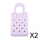 Maxbell 2xBeach Tote Bag Summer Waterproof Open Tote Bag for Women Lightweight Handbag Light Purple