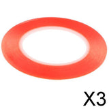 Maxbell 3xRed Double Sided Adhesive Tape Mobile Phone Computer Screen Repair 3mm Width