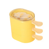 Maxbell 3Pcs Ice Lolly Stick Moulds Stackable Ice Pop Moulds for Home Dessert Family Yellow