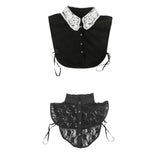 Maxbell 2pcs Black Women Lace Fake Half Shirt Blouse Collar Detachable Costume Accessroy