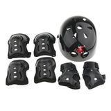 Maxbell 7 Pcs Kid Child Roller Skating Bicycle Helmet Knee Wrist Guard Elbow Pad Black M - Aladdin Shoppers