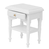 Maxbell 1/12 Dollhouse Bedside Cabinet Miniature Furniture Decoration White Wooden